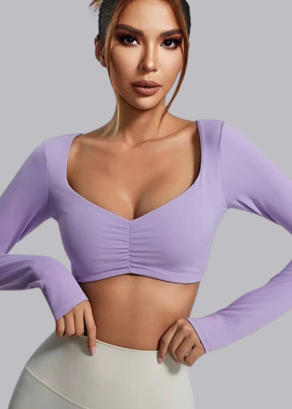 Tee-shirt Manche Longue - Brassière intégrée - Elena - Vente Finale - Image 6